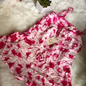 Pink Ty-dye Romper Cover Up